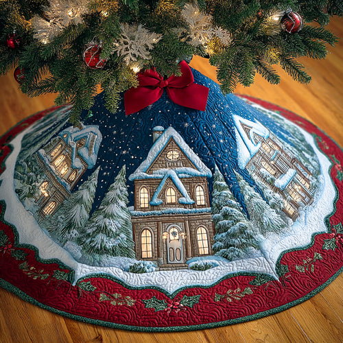 Frosty Forest Dream Christmas Quilted Tree Skirt NCU0NTD806
