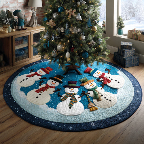 Frosty Friends Christmas Quilted Tree Skirt NCU0DV1399