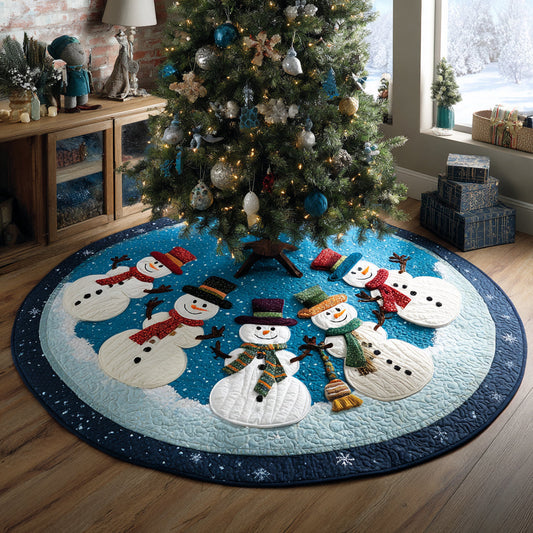 Frosty Friends Christmas Quilted Tree Skirt NCU0DV1399