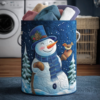 Frosty Friends Quilted Laundry Basket NCU0TH3167