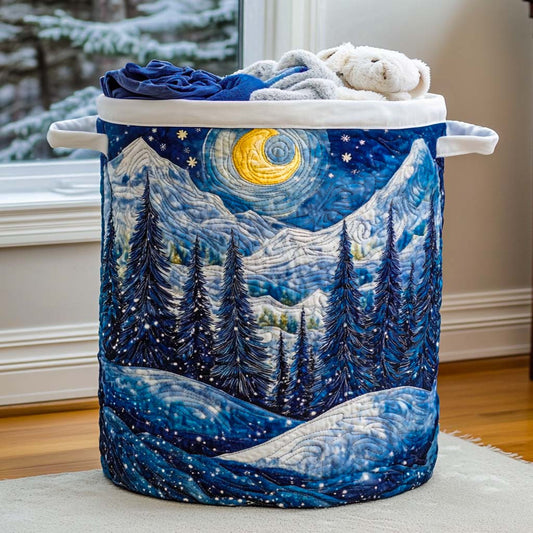 Frosty Moon Quilted Laundry Basket NCU0NNT1644