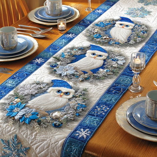 Frosty Night Owl Quilted Table Runner NCU0NTD685