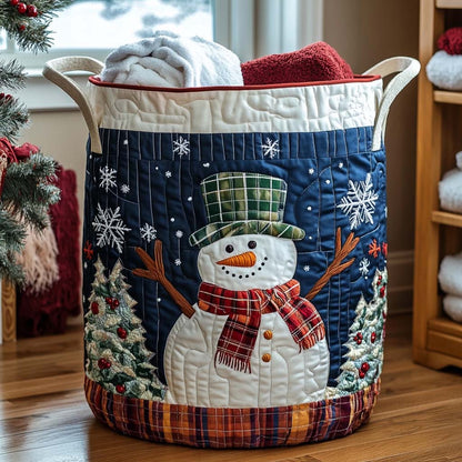 Frosty Pines Quilted Laundry Basket NCU0DQQ007