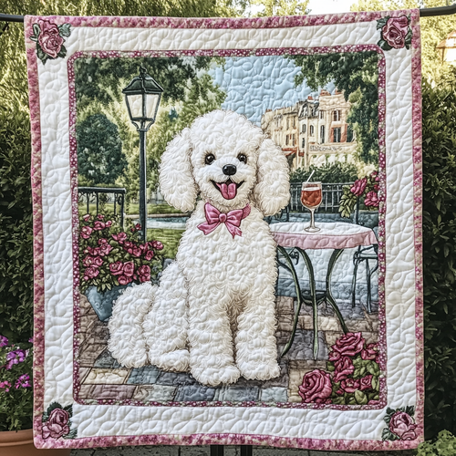 Frosty Poodle Wonderland Quilted Blanket NCU0DK1548