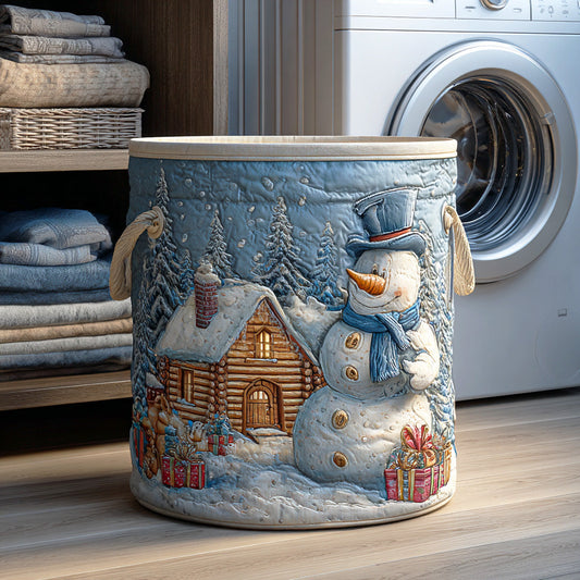 Frosty Snowman Magic Quilted Laundry Basket NCU0NTD1089