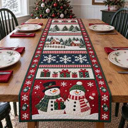 Frosty Snowman Quilted Table Runner NCU0HNH1315