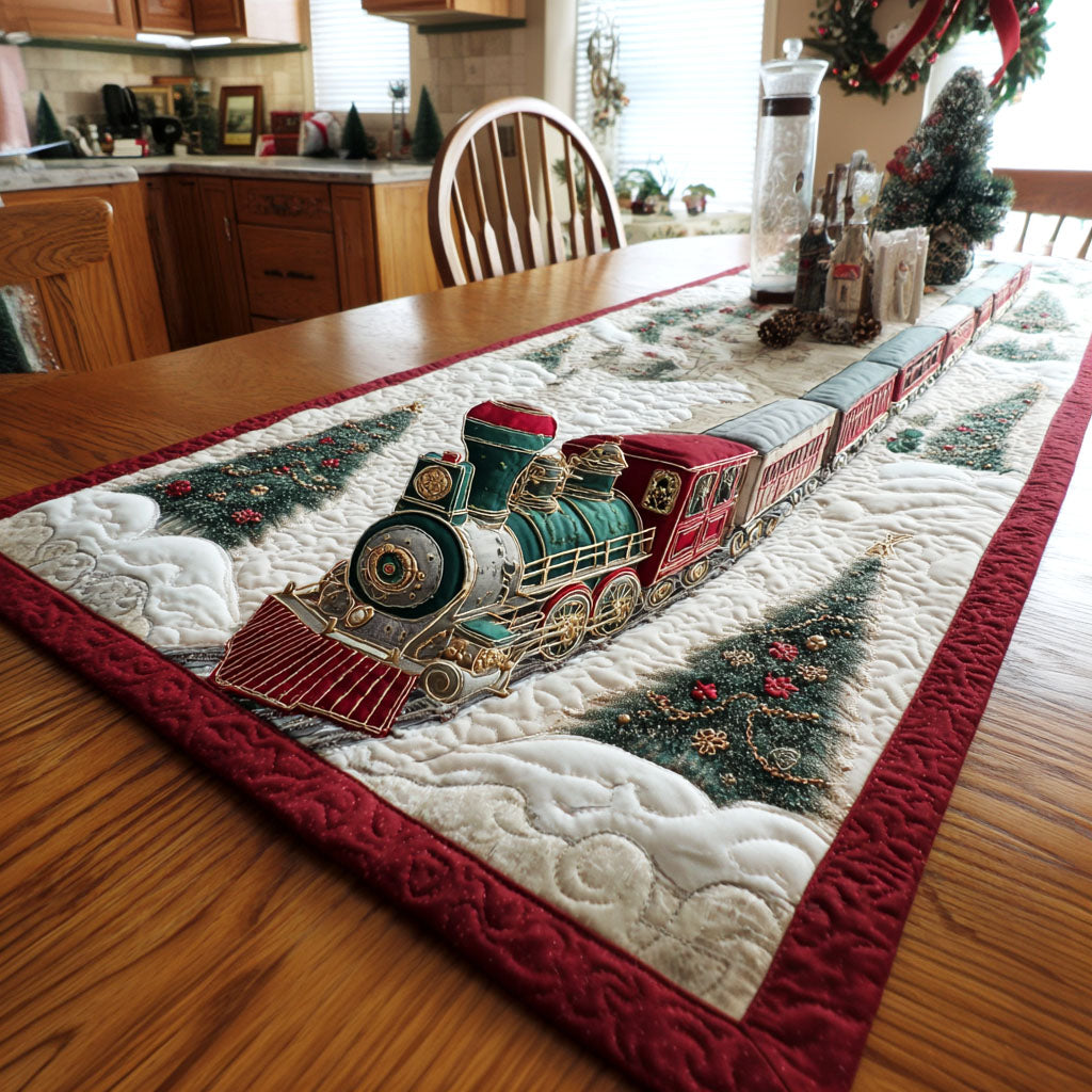 Frosty Tracks Quilted Table Runner NCU0NTV346