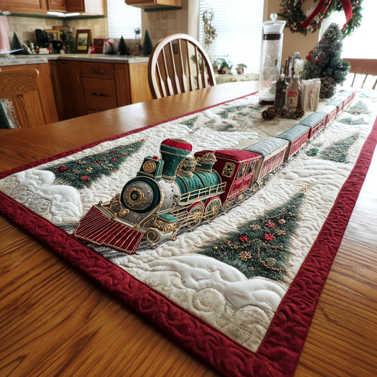 Frosty Tracks Quilted Table Runner NCU0NTV346