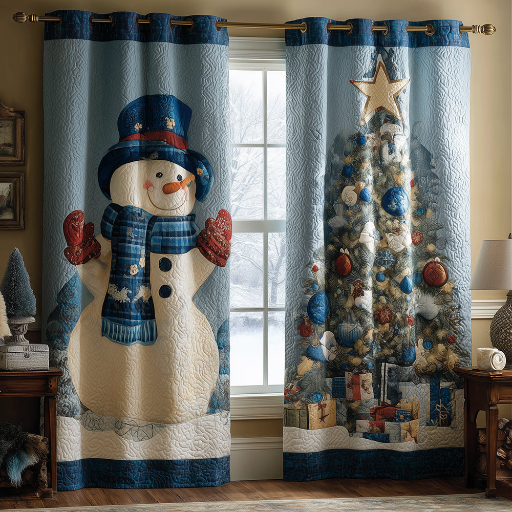 Frosty Twinkling Pines Quilted Curtains NCU0TH3766