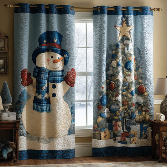 Frosty Twinkling Pines Quilted Curtains NCU0TH3766