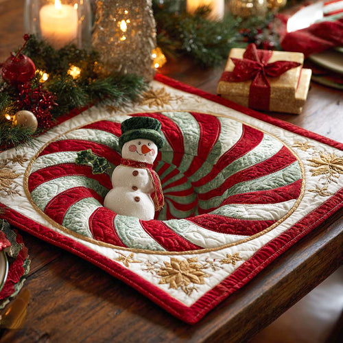 Frosty Whirl Quilted Table Topper NCU0NXD247