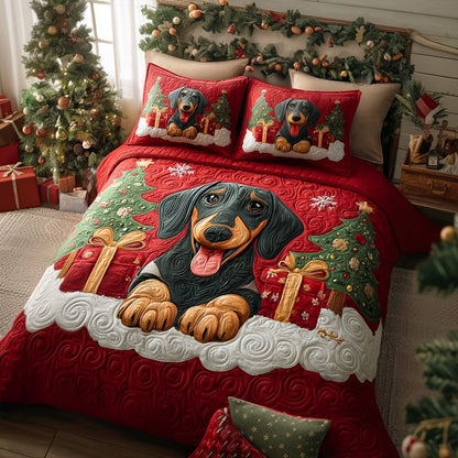 Frosty Wiener 3-Piece Quilted Bedding Set NCU0PTT1453