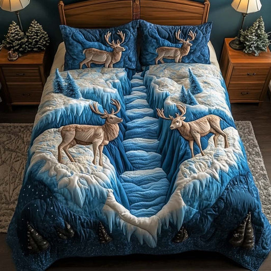 Frozen Antler 3-Piece Quilted Bedding Set NCU0NNL098