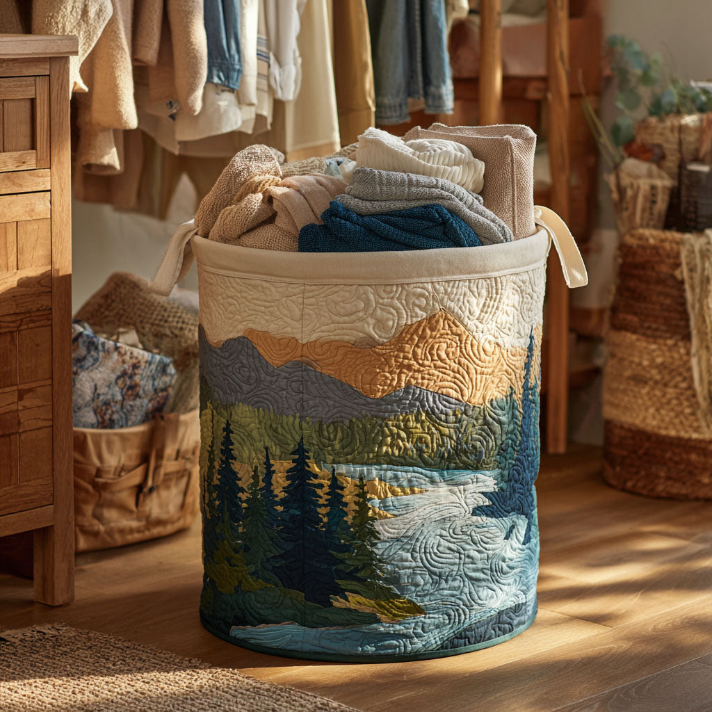 Frozen Peaks Quilted Laundry Basket NCU0NTV310