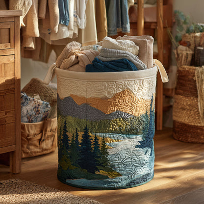 Frozen Peaks Quilted Laundry Basket NCU0NTV310