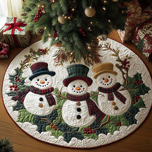Frozen Whispers Christmas Quilted Tree Skirt NCU0DV1406