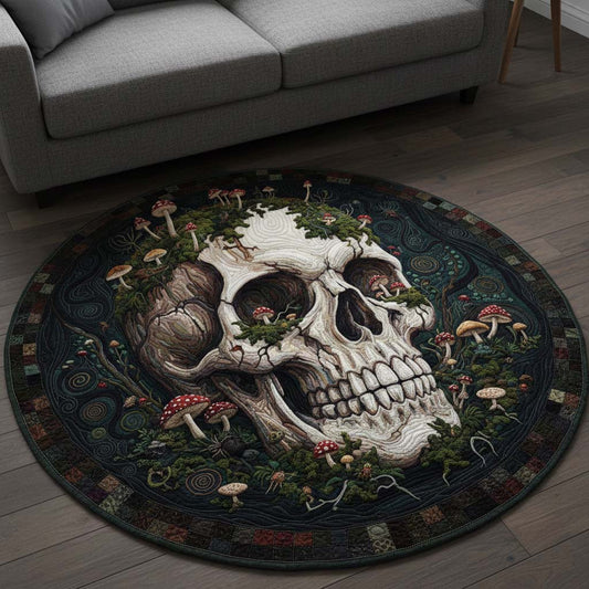 Fungal Skull Quilted Round Mat NCU0NNT2592