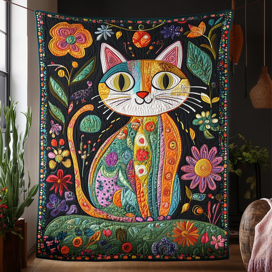 Funky Cat Quilted Blanket NCU0PD491