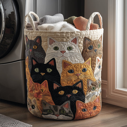Furry Faces Quilted Laundry Basket NCU0TH3111