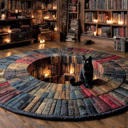 Furry Reads Quilted Round Mat NCU0NNL148