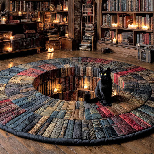 Furry Reads Quilted Round Mat NCU0NNL148