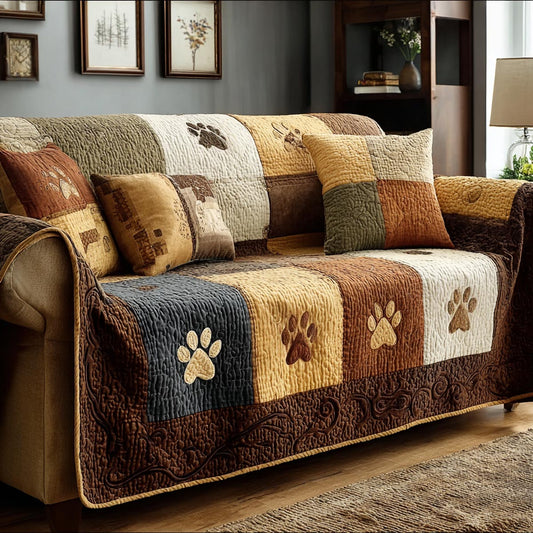 Furry Steps Quilted Sofa Cover NCU0DV1728