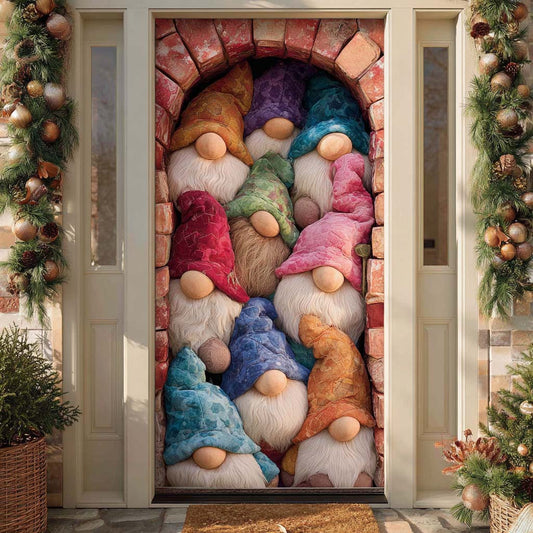 Fuzzy Pile Gnomes Quilted Door Cover NCU0XD1604