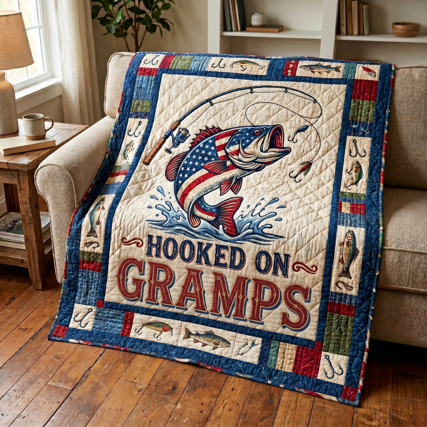 Hooked Time Personalized Quilted Blanket