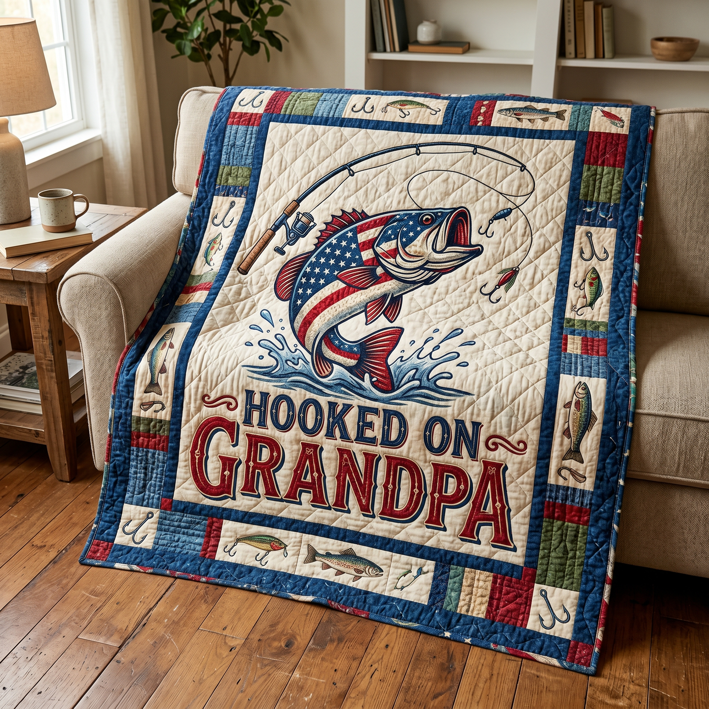 Hooked Time Personalized Quilted Blanket