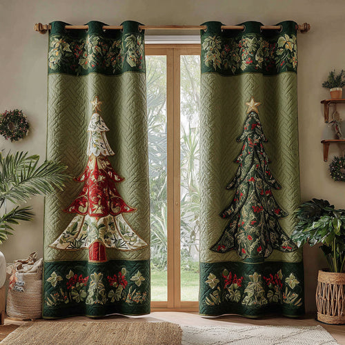Gala Christmas Tree Quilted Curtains NCU0HNH581