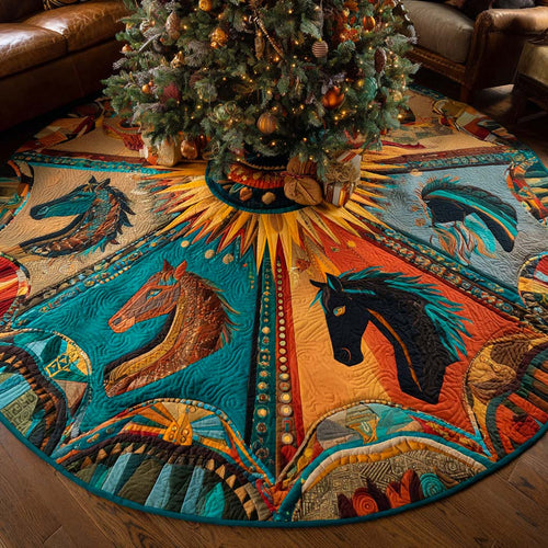 Galloping Sunset Ring Quilted Tree Skirt NCU0NXD1034