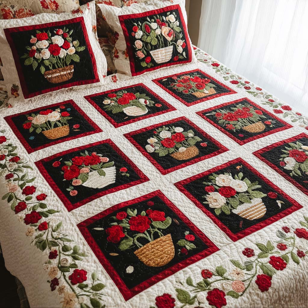 Garden Bloom 3-Piece Quilted Bedding Set NCU0NNT2532