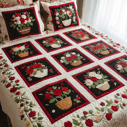 Garden Bloom 3-Piece Quilted Bedding Set NCU0NNT2532