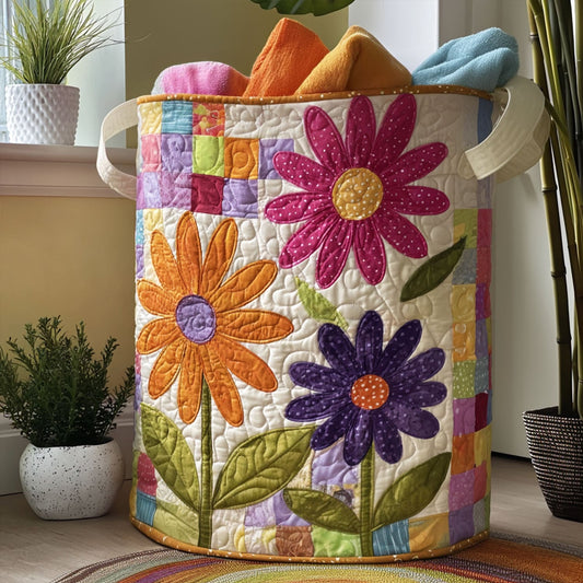 Garden Bloom Quilted Laundry Basket NCU0PTT835