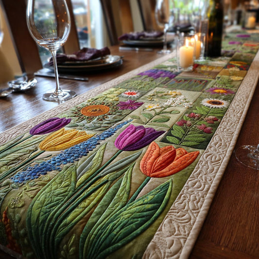 Garden Bloom Quilted Table Runner NCU0DV1997