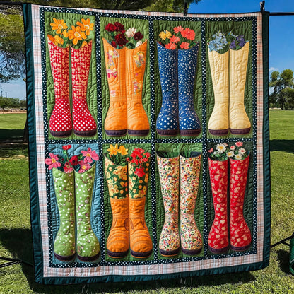 Garden Boots Galore Quilted Blanket NCU0TH1450