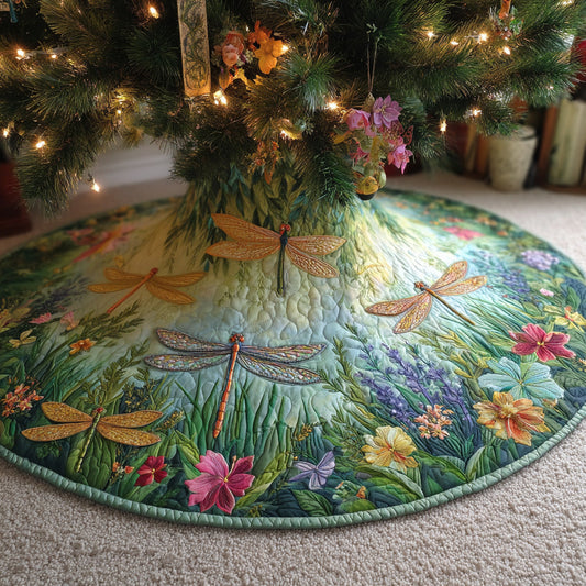 Garden Breeze Christmas Quilted Tree Skirt NCU0PVL756