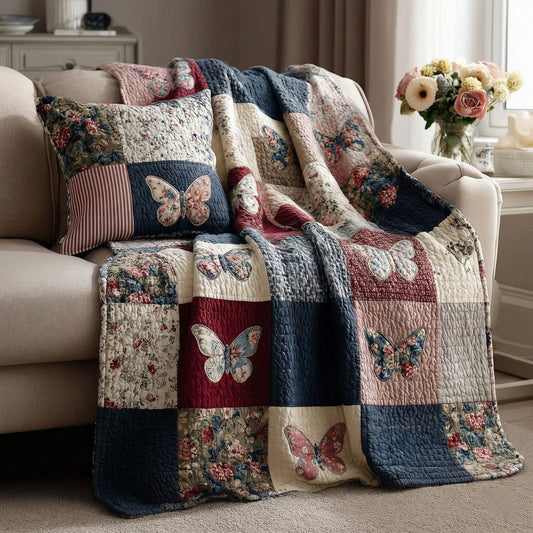 Garden Butterflies Quilted Blanket NCU0LDH481