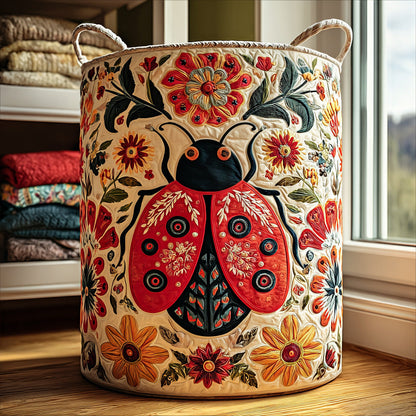 Garden Charm Quilted Laundry Basket NCU0PVL640