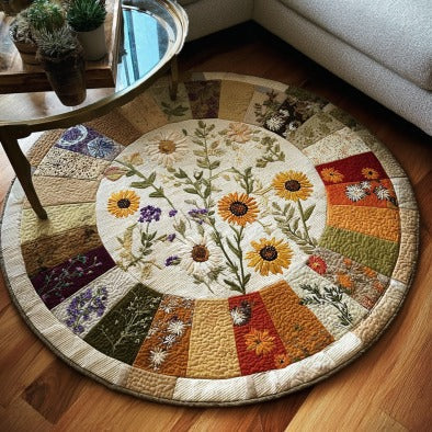 Garden Compass Quilted Round Mat NCU0PTT648