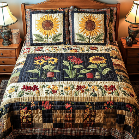 Garden Dream 3-Piece Quilted Bedding Set NCU0DDK499