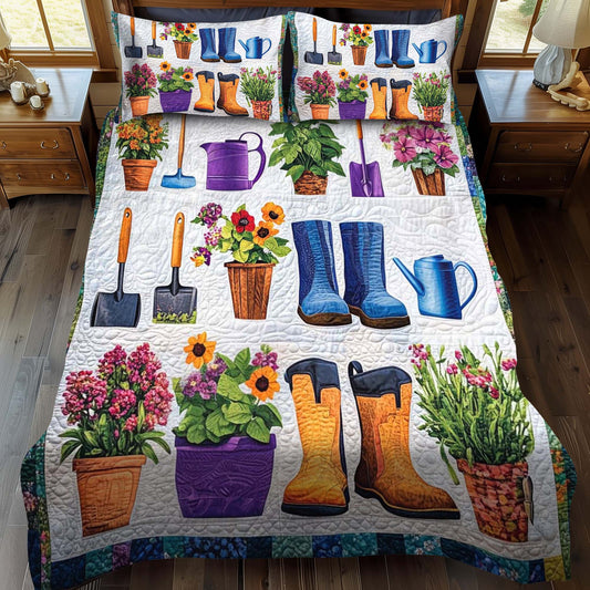 Garden Essentials 3-Piece Quilted Bedding Set NCU0NT1154