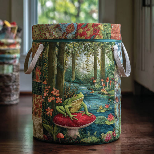Garden Frog Quilted Laundry Basket NCU0DDK2168