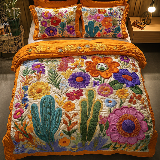 Garden Glow 3-Piece Quilted Bedding Set NCU0NVH261