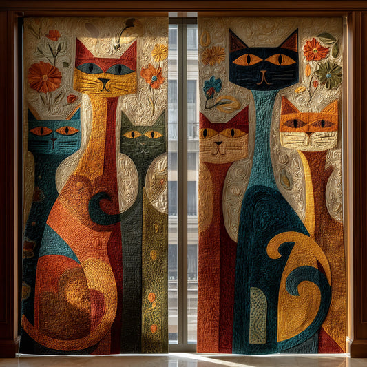 Garden Glow Cat Quilted Curtains NCU0LDH190