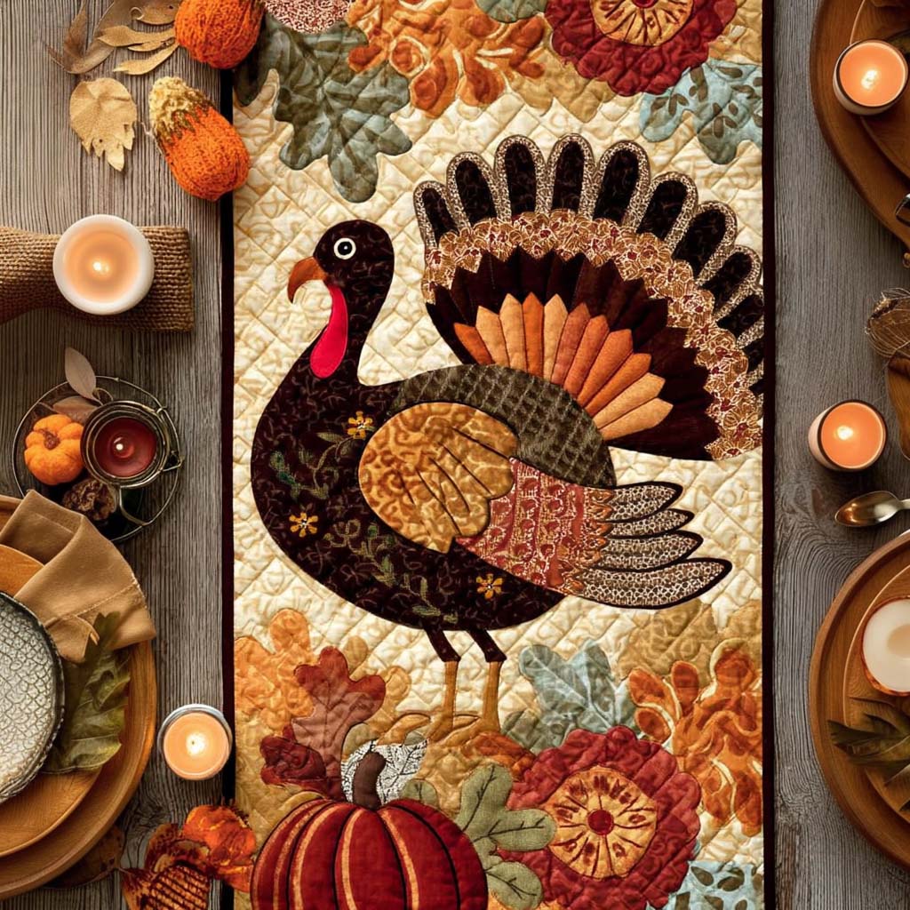 Garden Gobbler Quilted Table Runner NCU0PTT1593