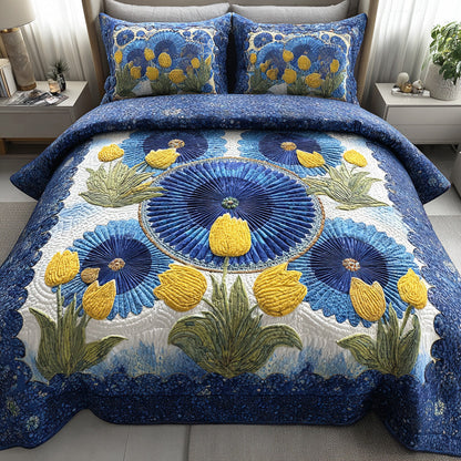 Garden Halo 3-Piece Quilted Bedding Set NCU0NTD1207