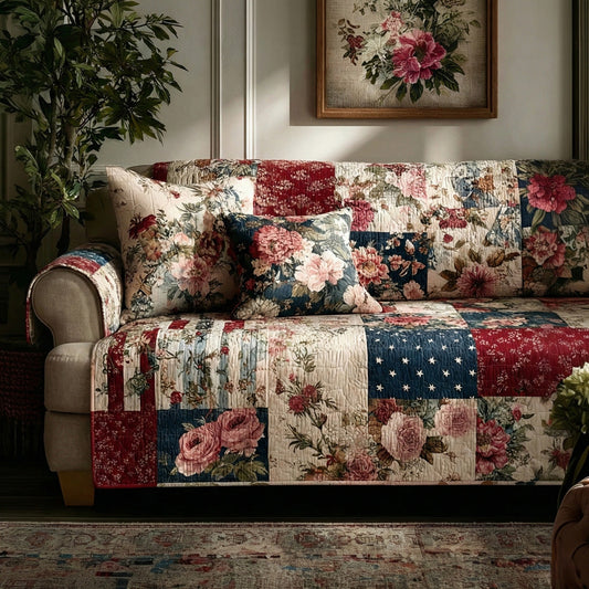 Garden Heirloom Quilted Sofa Cover NCU0LDH394