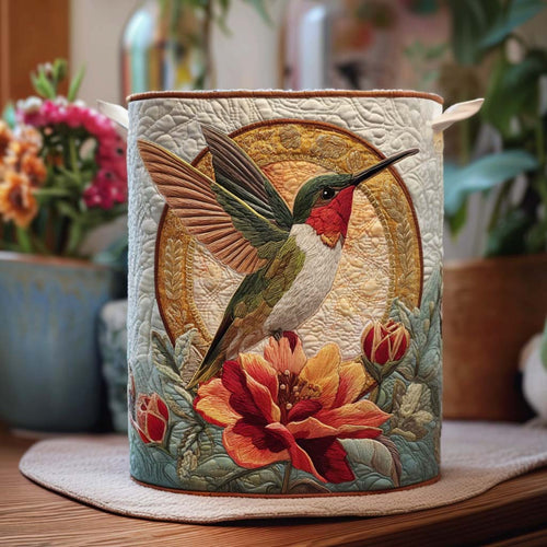 Garden Hummingbird Glow Quilted Laundry Basket NCU0NNT1415