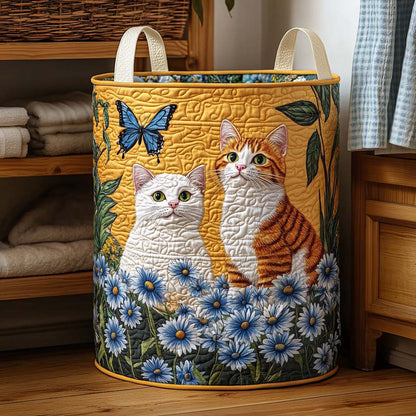 Garden Kitties Quilted Laundry Basket NCU0DQQ049